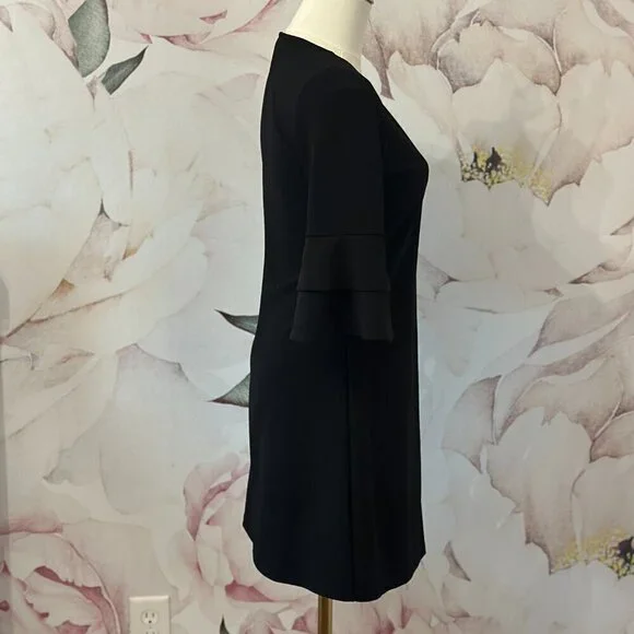 The Vanity Room Black Women's V-Neck Dress with Ruffled Sleeves Small - Picture 6 of 10